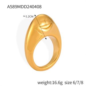 18K Yellow Gold Cabochon Ring  | Womens Rings