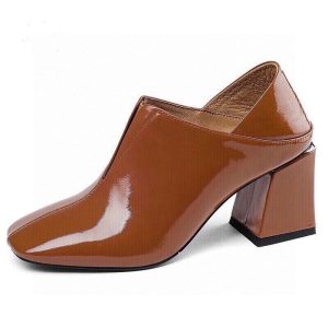 Ambre Calfskin Block-Heel Mules  | Womens Mules & Slides