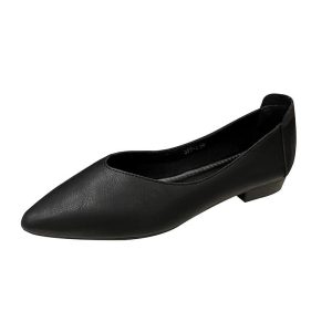 Carolyn Leather Slide Ballerina Flats  | Womens Slippers