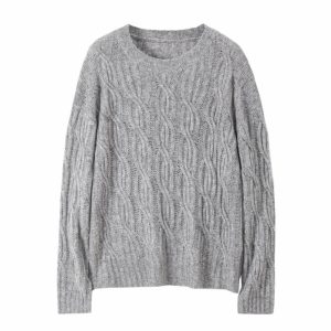 Cashmere-Silk Cable Sweater  | Womens Sweaters