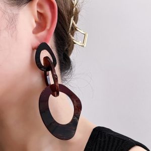 Jumbo Hammered Jet Set Earrings In Chimera  | Womens Earrings