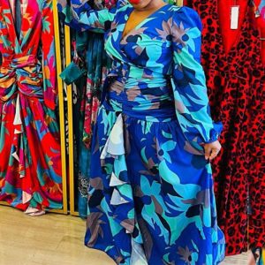 Kason Floral-Print Blouson-Sleeve Maxi Dress  | Womens Dresses