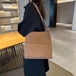 Medium Slim Grained Leather Tote Bag  | Womens Tote Bags