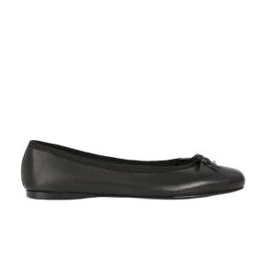 Napa Lambskin Leather Bow Ballerina Flats  | Womens Ballerina Flats