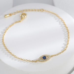 Small Diamond Evil Eye Bracelet  | Womens Bracelets