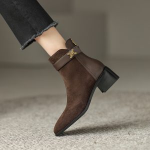 T-Lock Heeled Suede Ankle Boots  | Womens Booties