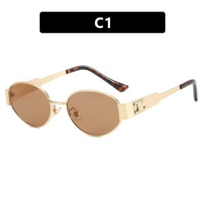 Triomphe Oval Metal Sunglasses  | Womens Sunglasses