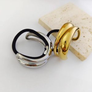 Wave Brass Hair Tie, Set Of 2  | Womens Hair Accessories